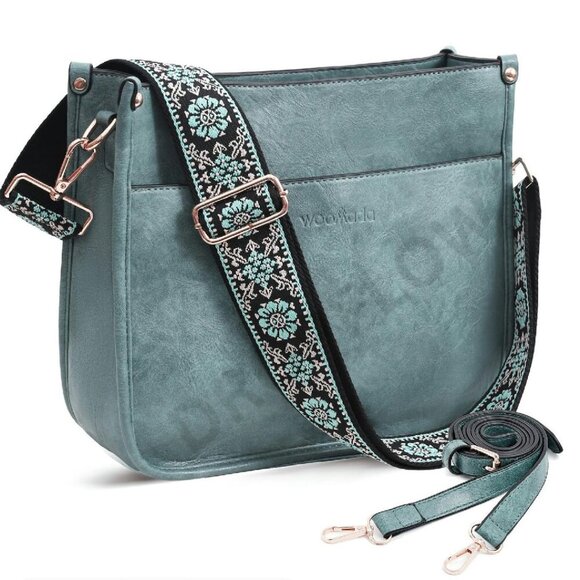 Handbags - Vegan Leather Hobo Shoulder Bag Crossbody Adjustable Straps Chic Spacious